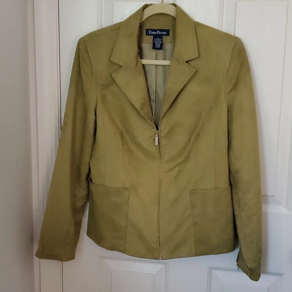 Evan Picone Zipper Blazer/Jacket Suede Like Look